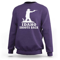 Idaho Shoots Back Cowboy Gunslinger Silhouette Patriotic Graphic Sweatshirt
