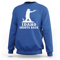 Idaho Shoots Back Cowboy Gunslinger Silhouette Patriotic Graphic Sweatshirt