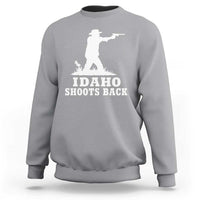 Idaho Shoots Back Cowboy Gunslinger Silhouette Patriotic Graphic Sweatshirt