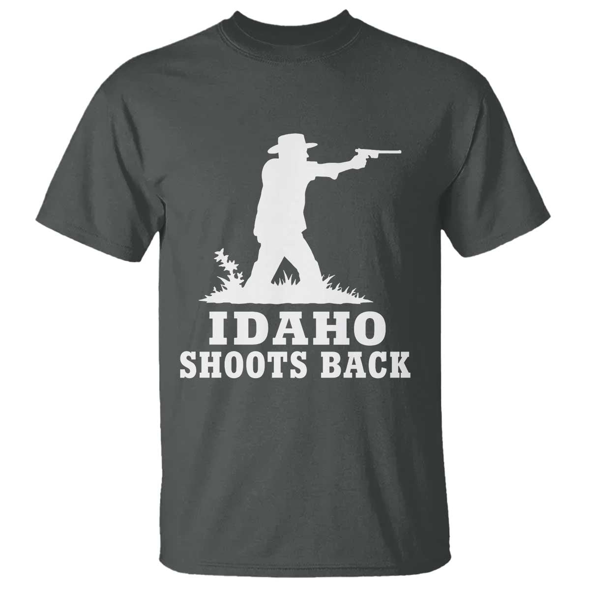 Idaho Shoots Back Cowboy Gunslinger Silhouette Patriotic Graphic T Shirt