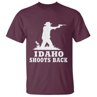 Idaho Shoots Back Cowboy Gunslinger Silhouette Patriotic Graphic T Shirt