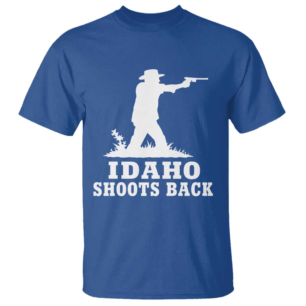 Idaho Shoots Back Cowboy Gunslinger Silhouette Patriotic Graphic T Shirt