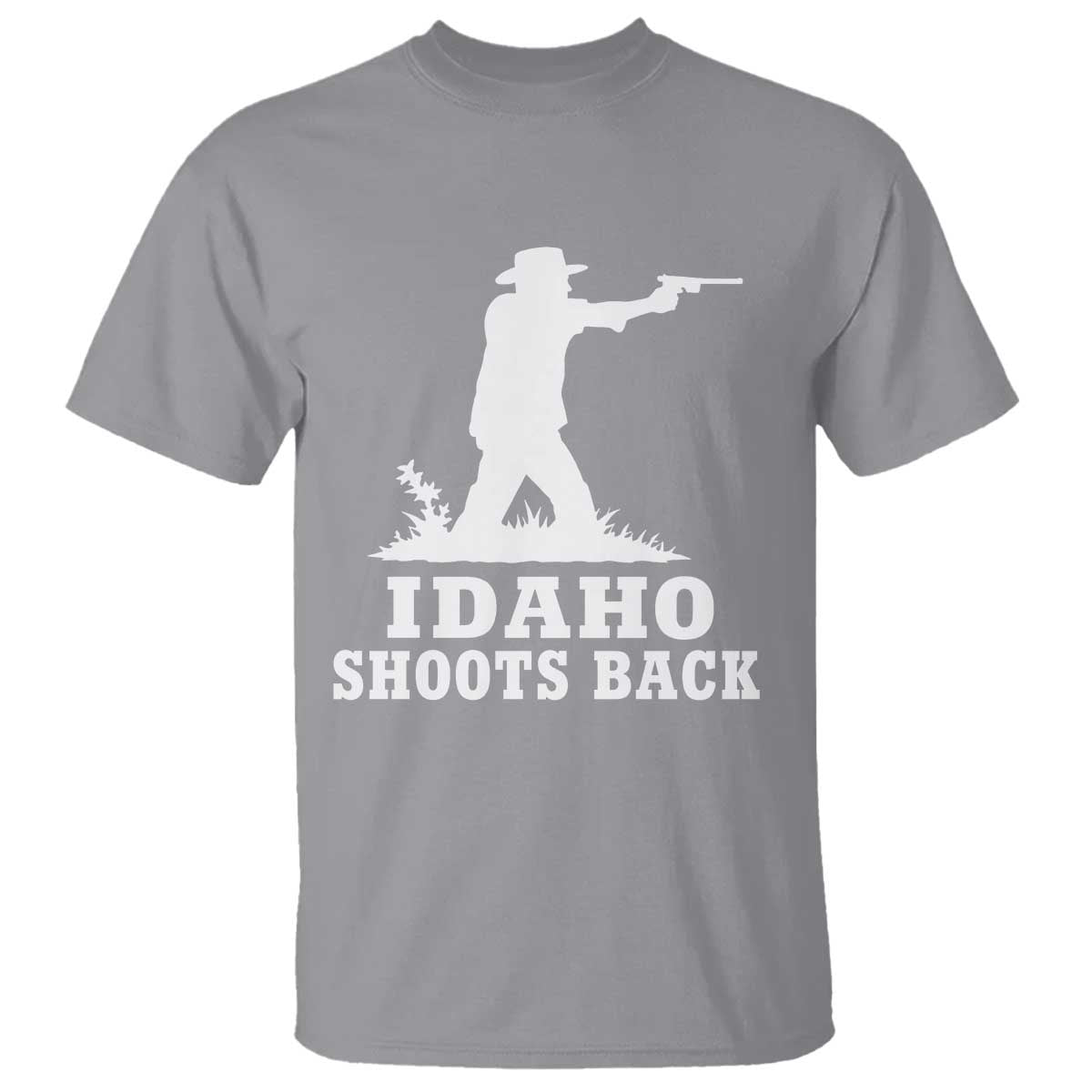 Idaho Shoots Back Cowboy Gunslinger Silhouette Patriotic Graphic T Shirt