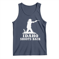 Idaho Shoots Back Cowboy Gunslinger Silhouette Patriotic Graphic Tank Top