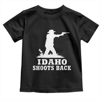Idaho Shoots Back Cowboy Gunslinger Silhouette Patriotic Graphic Toddler T Shirt