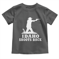 Idaho Shoots Back Cowboy Gunslinger Silhouette Patriotic Graphic Toddler T Shirt