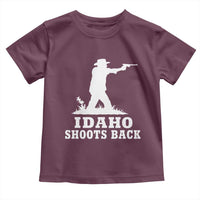 Idaho Shoots Back Cowboy Gunslinger Silhouette Patriotic Graphic Toddler T Shirt