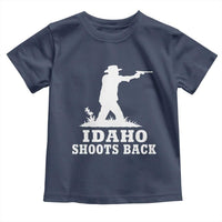 Idaho Shoots Back Cowboy Gunslinger Silhouette Patriotic Graphic Toddler T Shirt