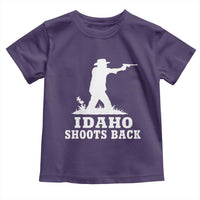 Idaho Shoots Back Cowboy Gunslinger Silhouette Patriotic Graphic Toddler T Shirt