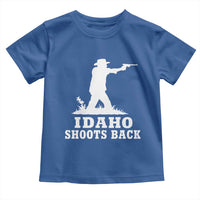 Idaho Shoots Back Cowboy Gunslinger Silhouette Patriotic Graphic Toddler T Shirt