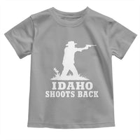 Idaho Shoots Back Cowboy Gunslinger Silhouette Patriotic Graphic Toddler T Shirt