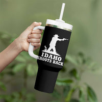 Idaho Shoots Back Cowboy Gunslinger Silhouette Patriotic Graphic Tumbler With Handle