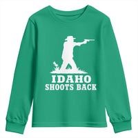 Idaho Shoots Back Cowboy Gunslinger Silhouette Patriotic Graphic Youth Sweatshirt