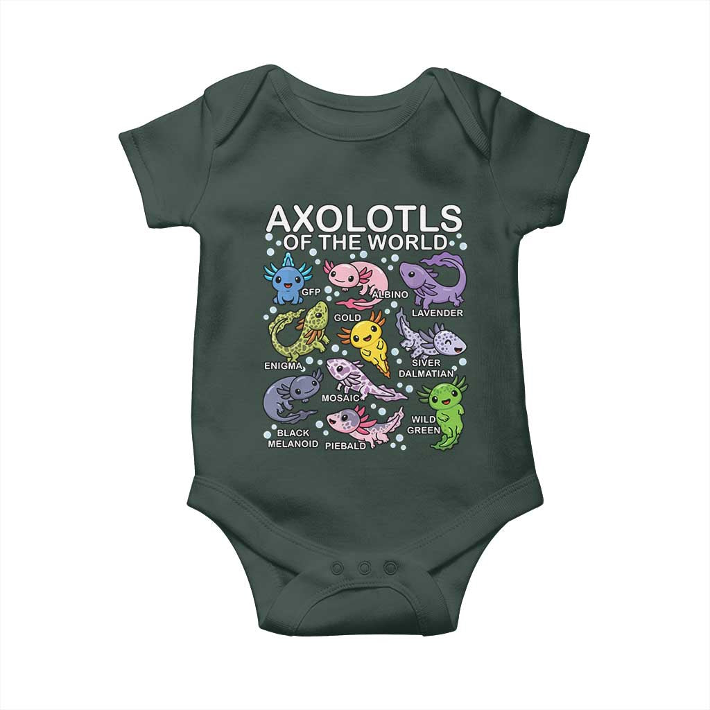 Kawaii Axolotl Baby Onesie Axolotls of the World Animals Aquarium Species