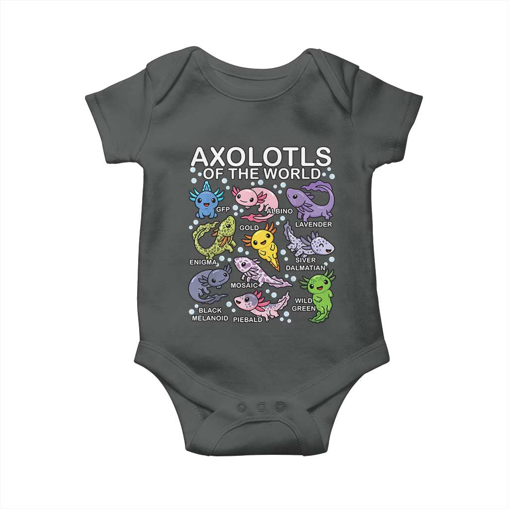 Kawaii Axolotl Baby Onesie Axolotls of the World Animals Aquarium Species
