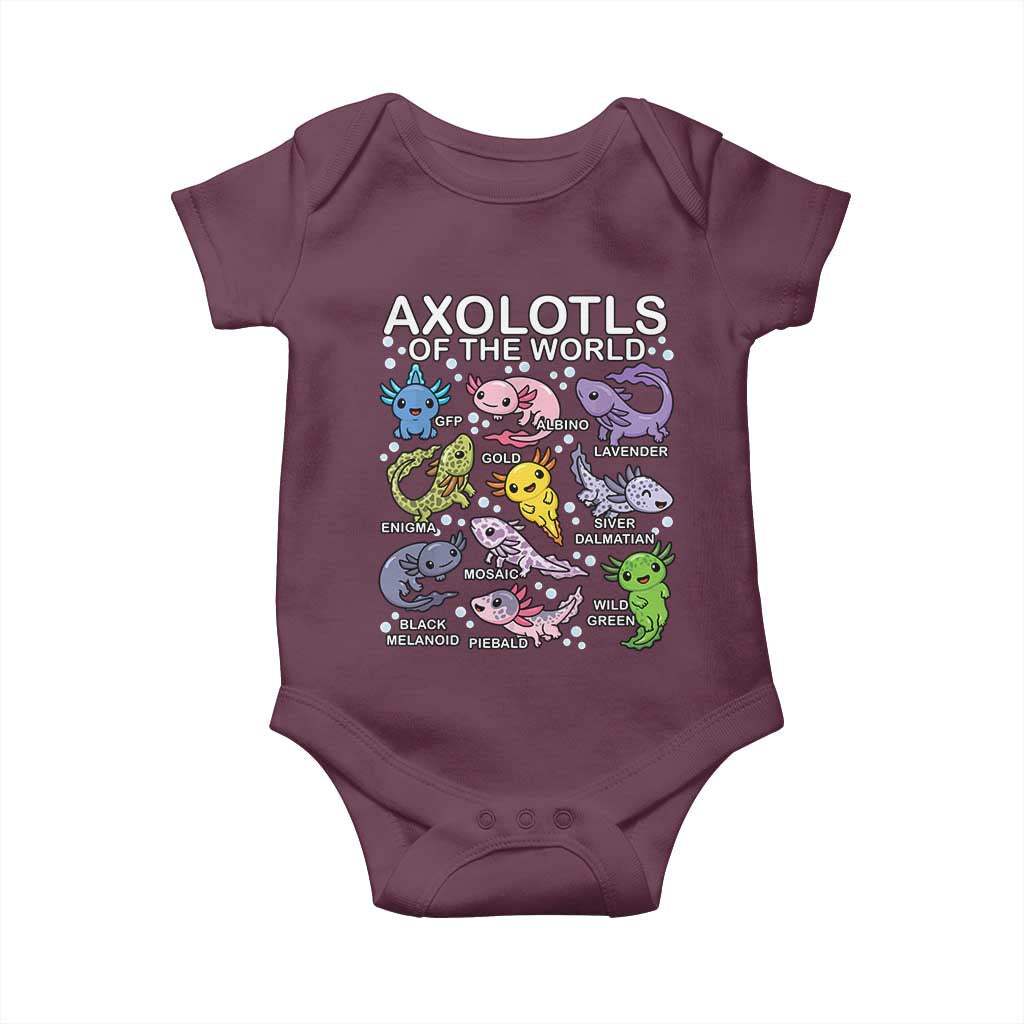 Kawaii Axolotl Baby Onesie Axolotls of the World Animals Aquarium Species