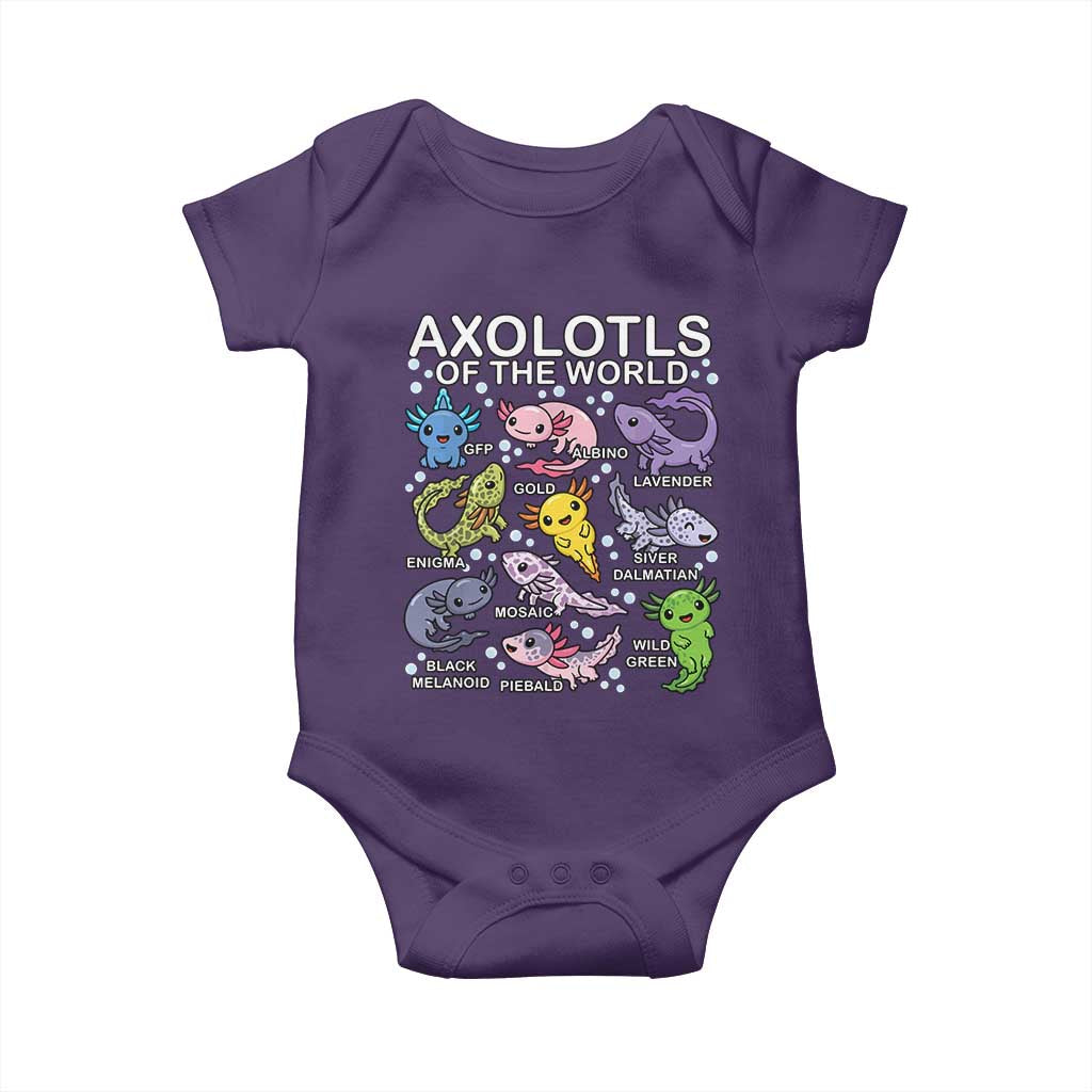 Kawaii Axolotl Baby Onesie Axolotls of the World Animals Aquarium Species