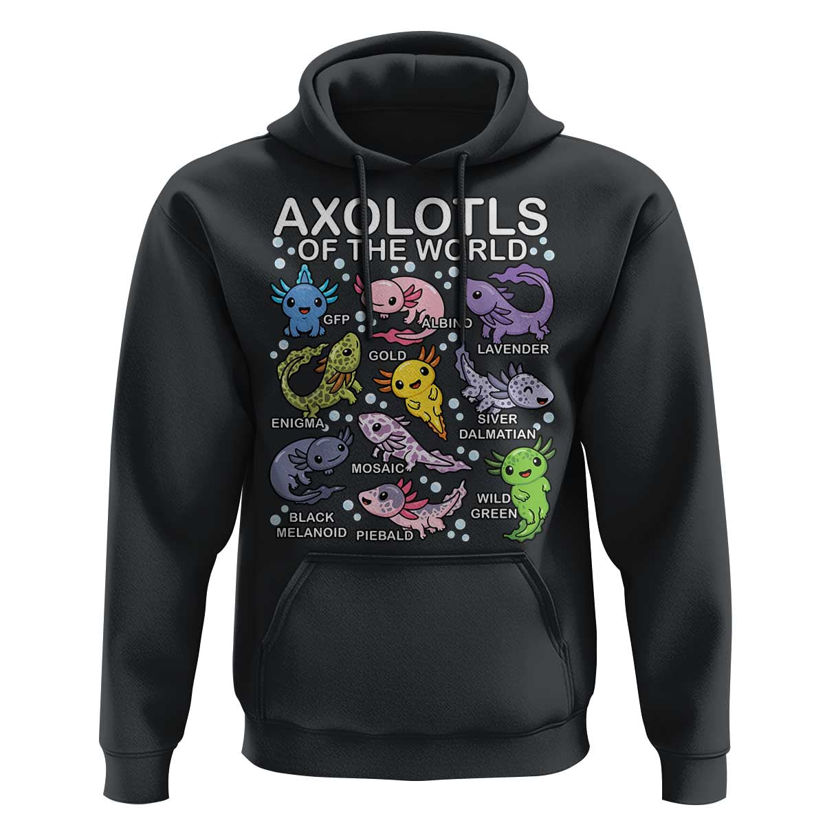 Kawaii Axolotl Hoodie Axolotls of the World Animals Aquarium Species