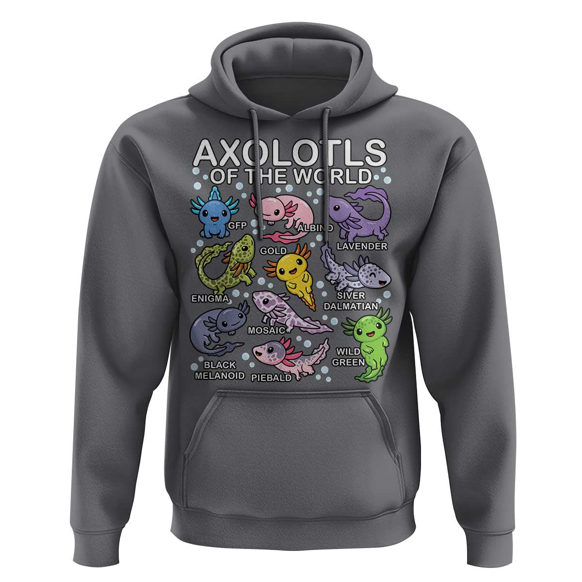 Kawaii Axolotl Hoodie Axolotls of the World Animals Aquarium Species