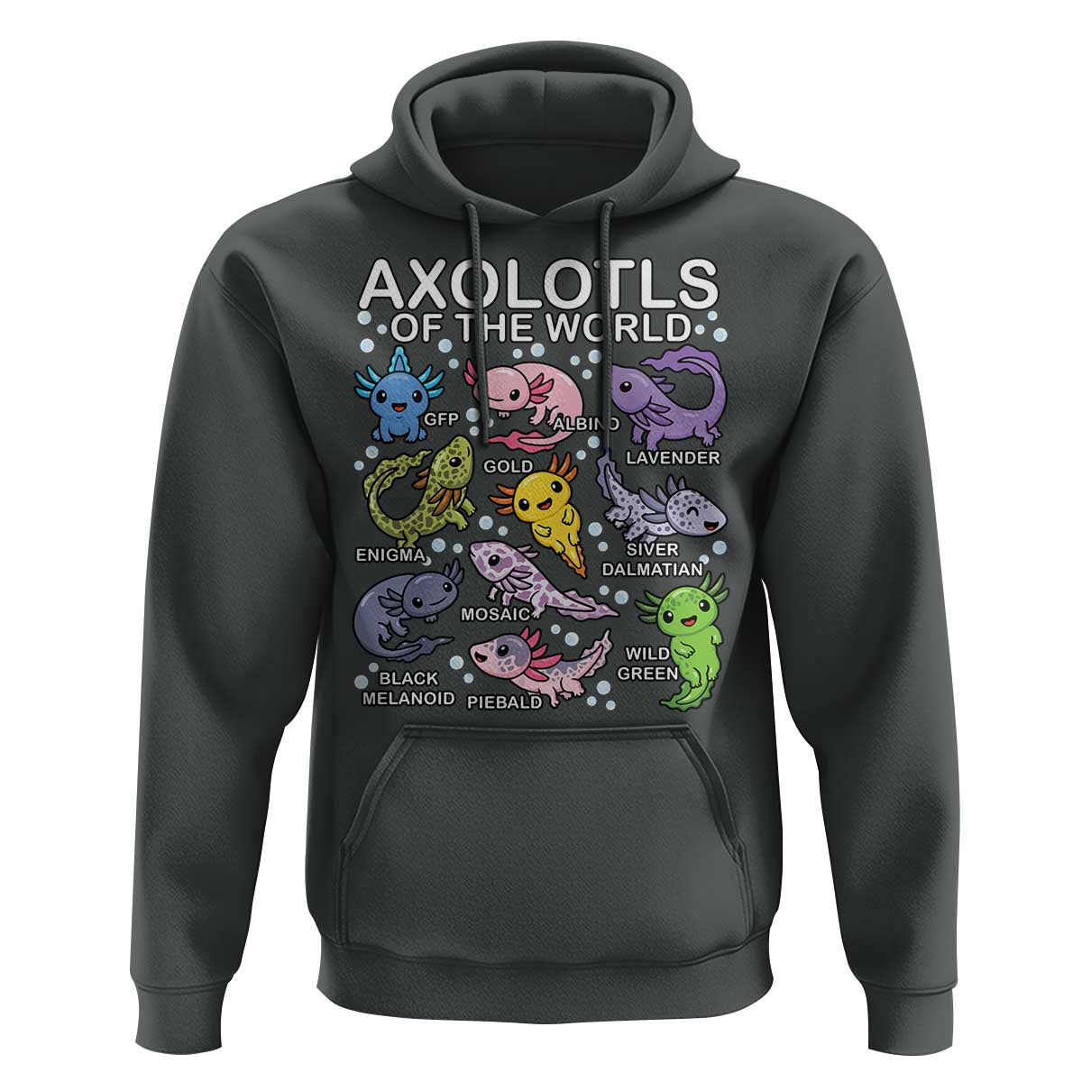 Kawaii Axolotl Hoodie Axolotls of the World Animals Aquarium Species
