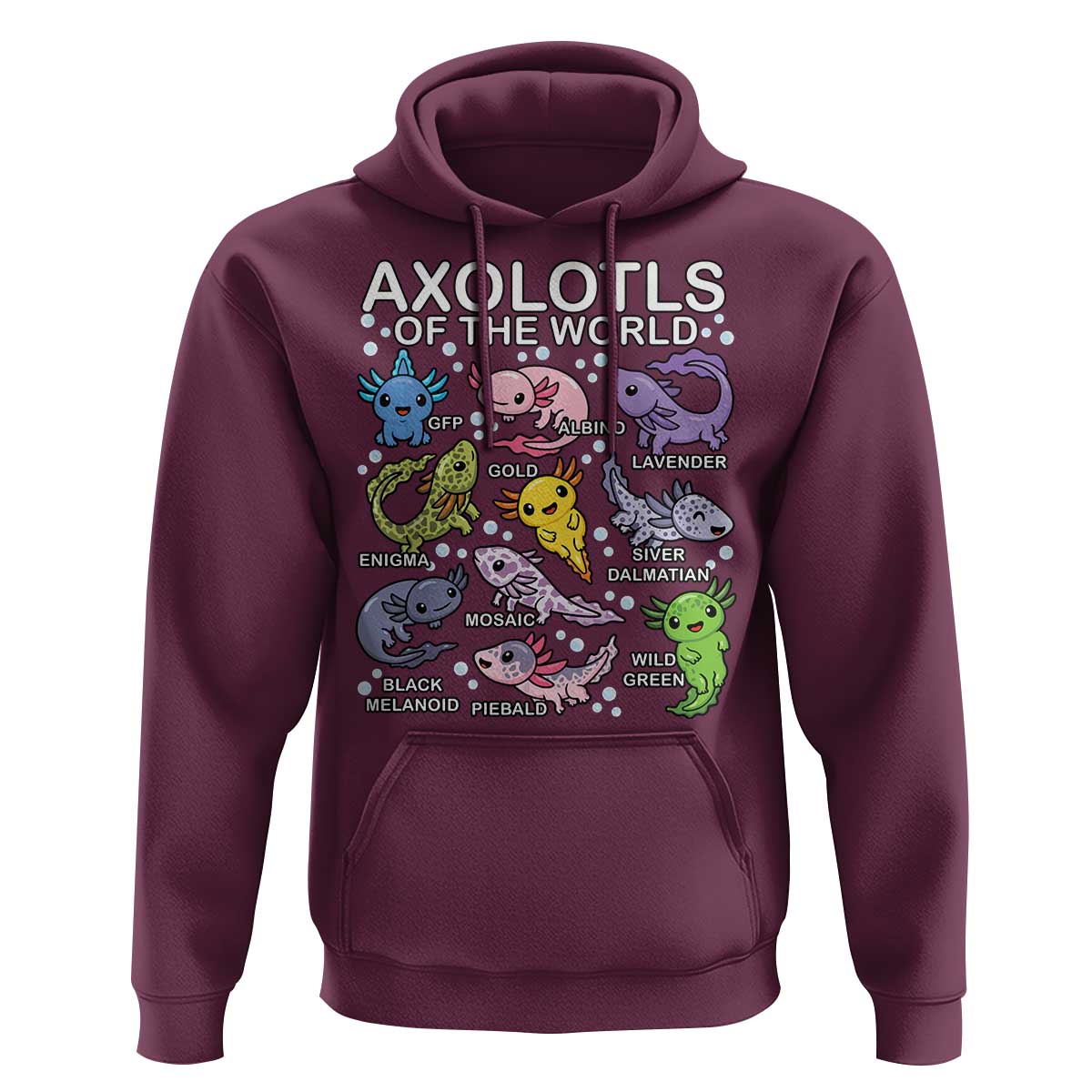 Kawaii Axolotl Hoodie Axolotls of the World Animals Aquarium Species