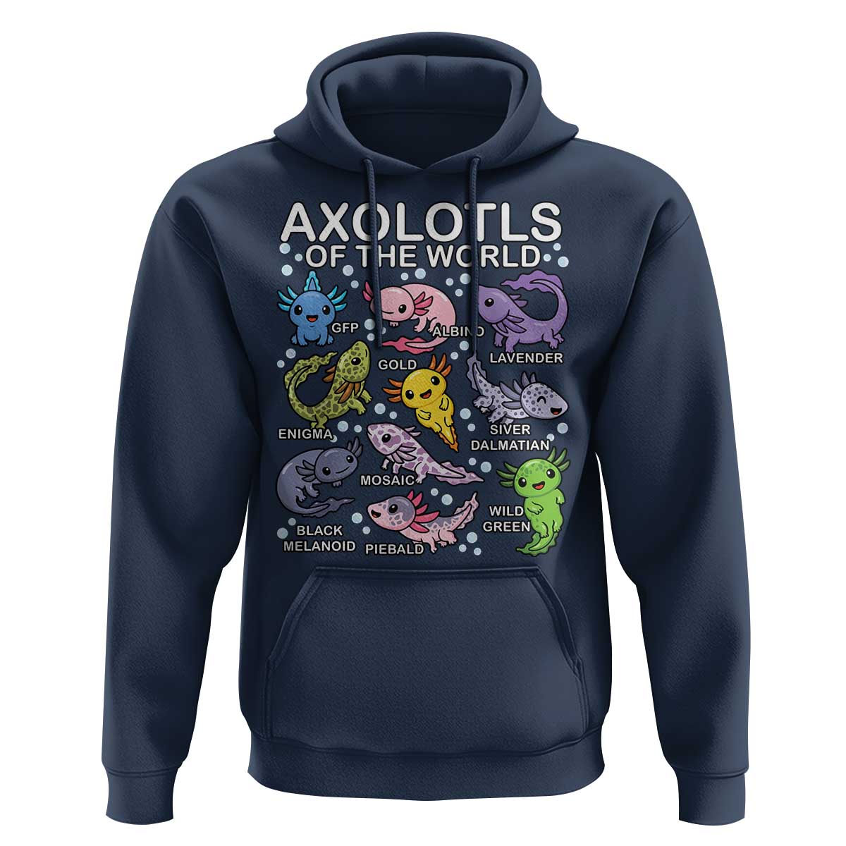 Kawaii Axolotl Hoodie Axolotls of the World Animals Aquarium Species