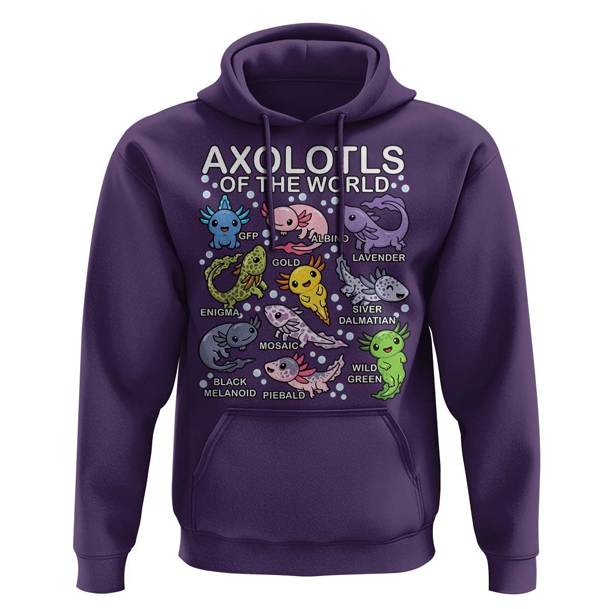 Kawaii Axolotl Hoodie Axolotls of the World Animals Aquarium Species