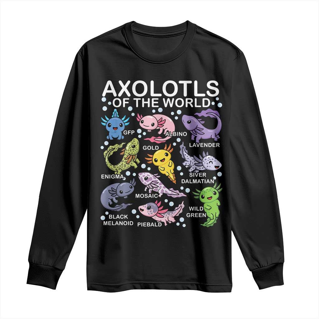 Kawaii Axolotl Long Sleeve Shirt Axolotls of the World Animals Aquarium Species