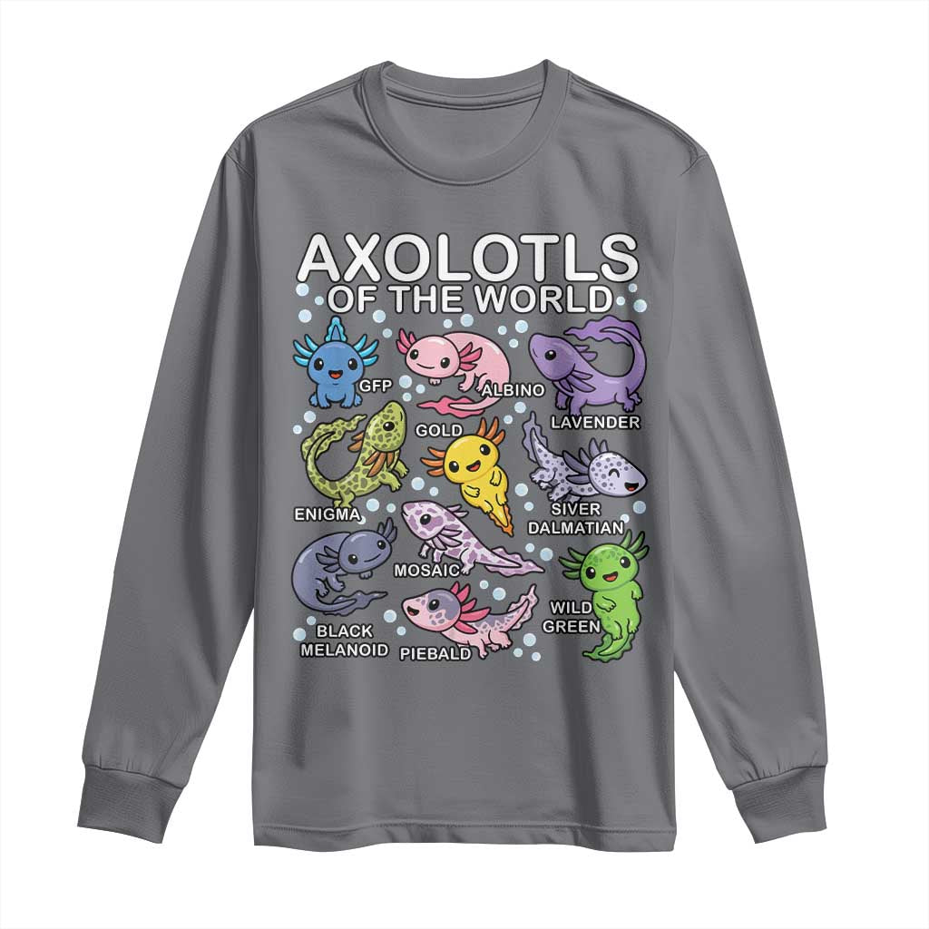 Kawaii Axolotl Long Sleeve Shirt Axolotls of the World Animals Aquarium Species