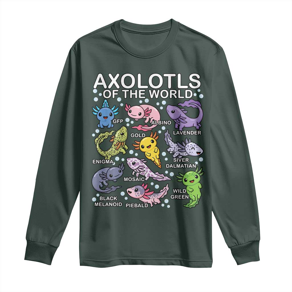 Kawaii Axolotl Long Sleeve Shirt Axolotls of the World Animals Aquarium Species