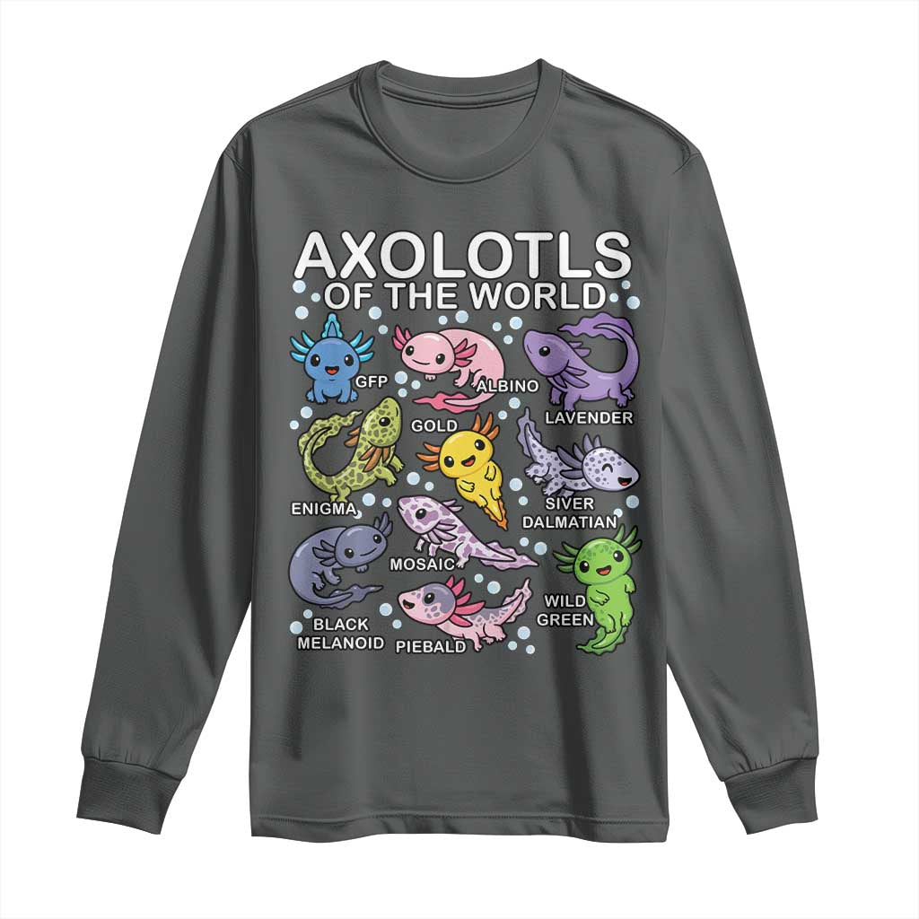 Kawaii Axolotl Long Sleeve Shirt Axolotls of the World Animals Aquarium Species