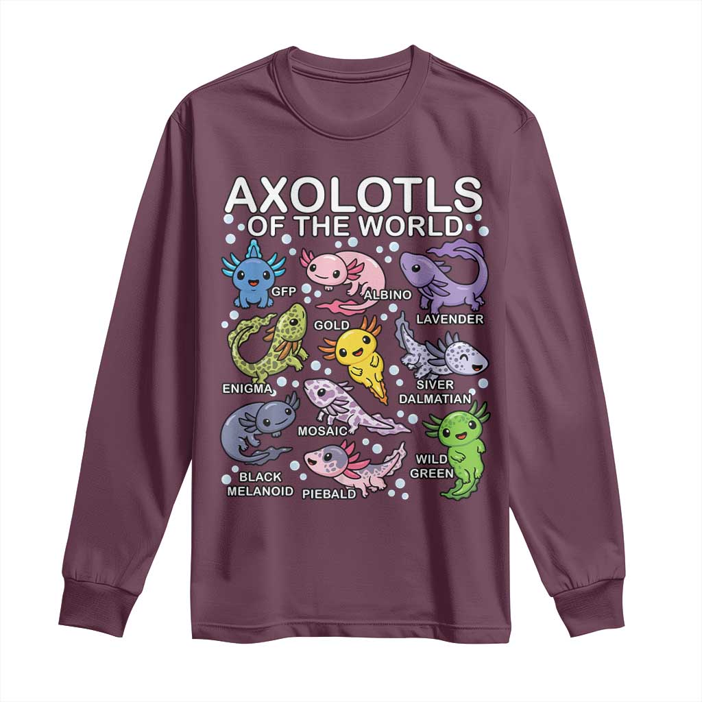Kawaii Axolotl Long Sleeve Shirt Axolotls of the World Animals Aquarium Species