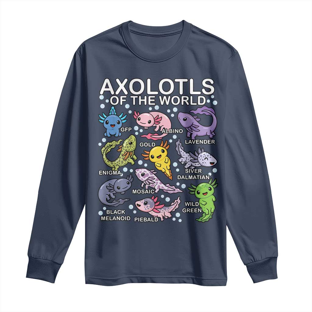 Kawaii Axolotl Long Sleeve Shirt Axolotls of the World Animals Aquarium Species