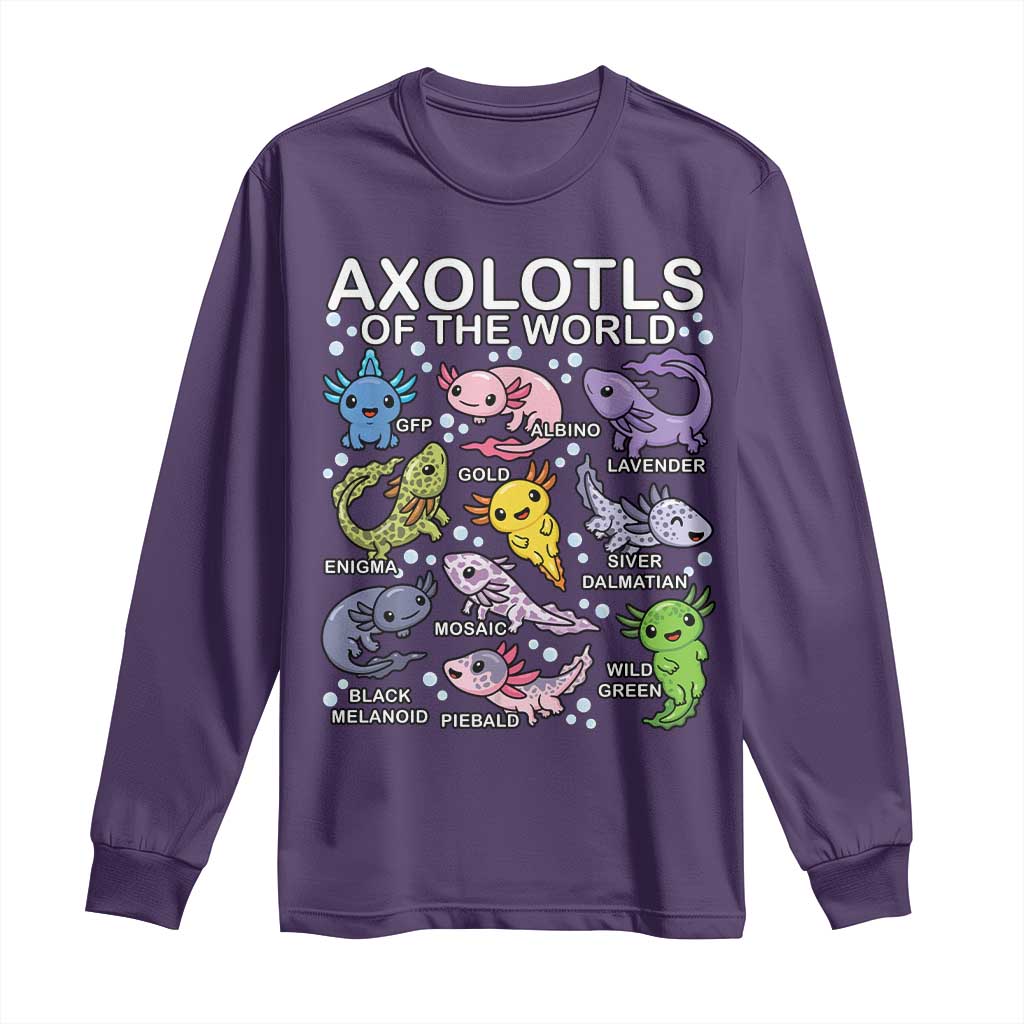 Kawaii Axolotl Long Sleeve Shirt Axolotls of the World Animals Aquarium Species