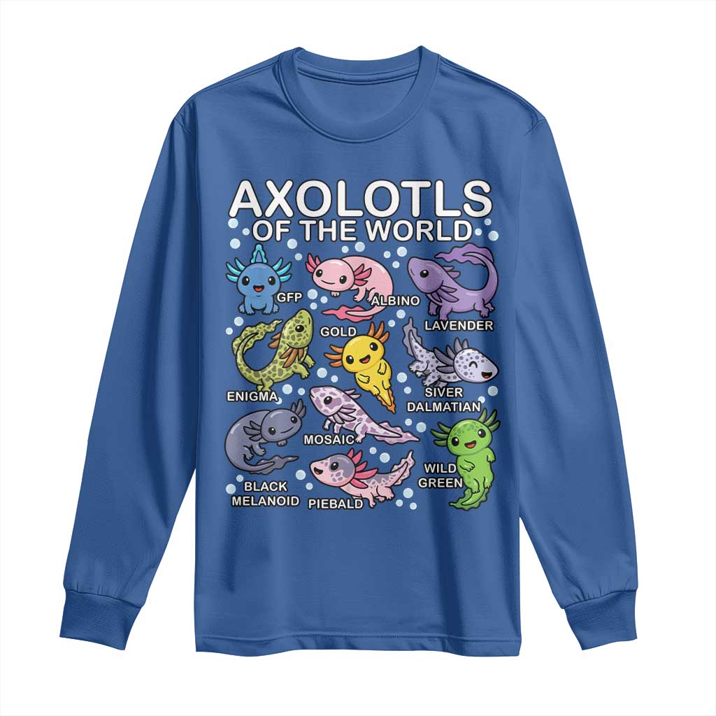 Kawaii Axolotl Long Sleeve Shirt Axolotls of the World Animals Aquarium Species