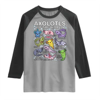 Kawaii Axolotl Raglan Shirt Axolotls of the World Animals Aquarium Species