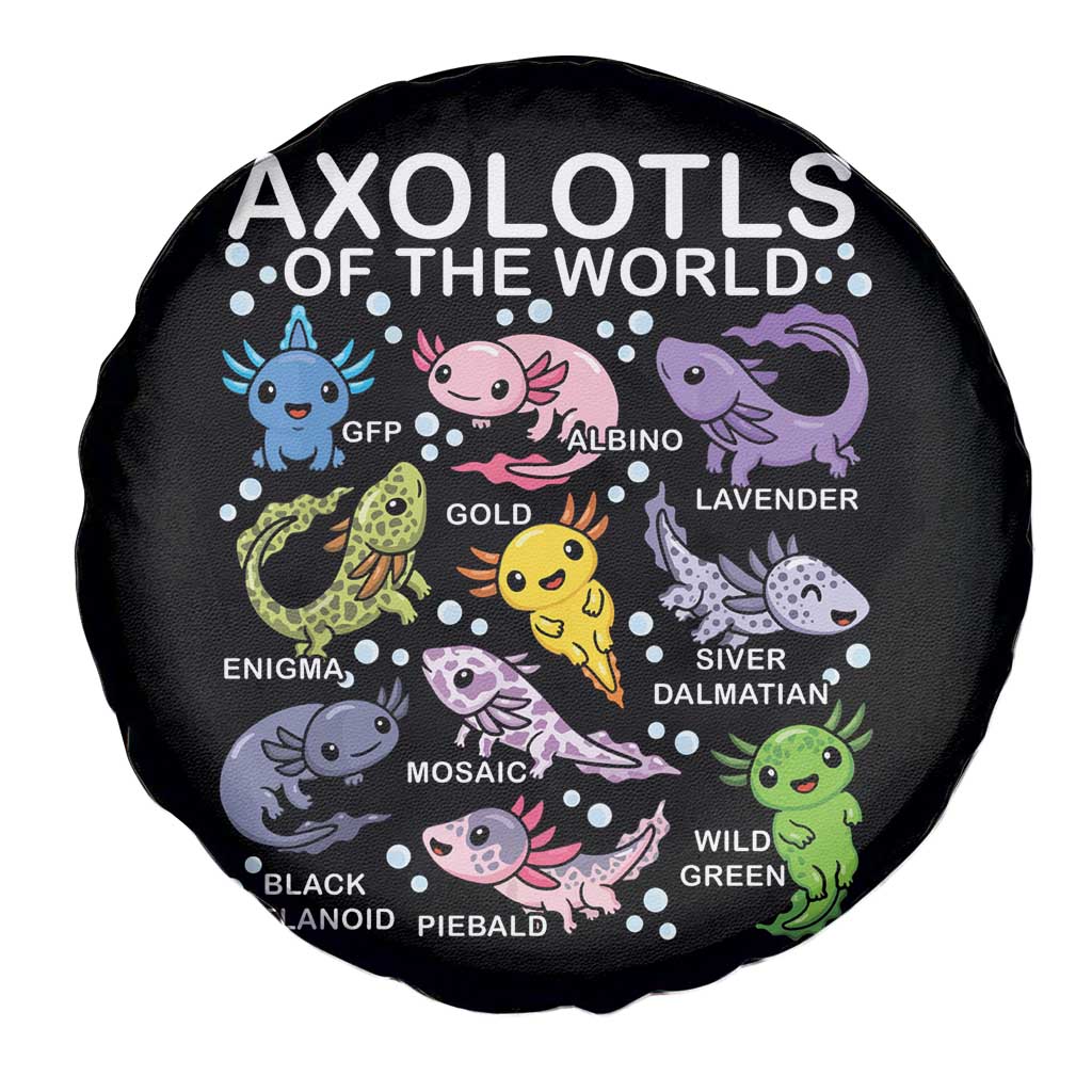 Kawaii Axolotl Spare Tire Cover Axolotls of the World Animals Aquarium Species