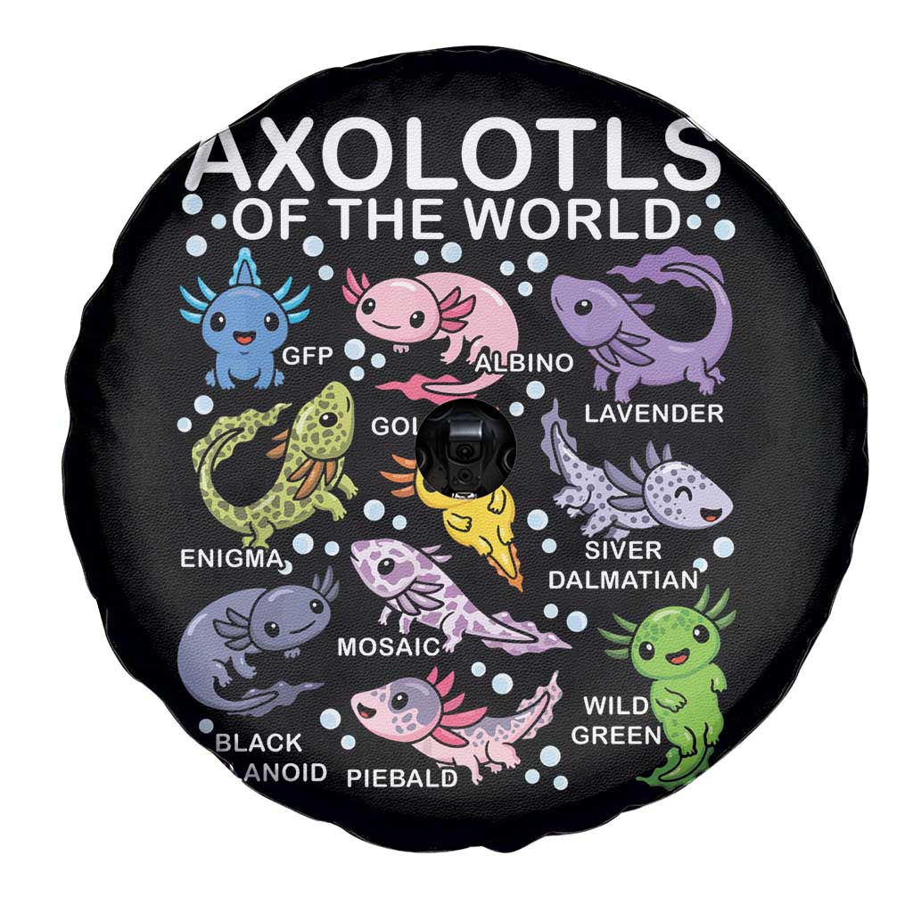 Kawaii Axolotl Spare Tire Cover Axolotls of the World Animals Aquarium Species