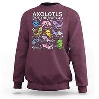 Kawaii Axolotl Sweatshirt Axolotls of the World Animals Aquarium Species - Wonder Print Shop