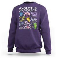 Kawaii Axolotl Sweatshirt Axolotls of the World Animals Aquarium Species - Wonder Print Shop
