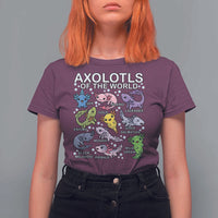 Kawaii Axolotl T Shirt For Women Axolotls of the World Animals Aquarium Species - Wonder Print Shop
