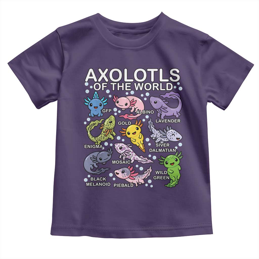 Kawaii Axolotl Toddler T Shirt Axolotls of the World Animals Aquarium Species