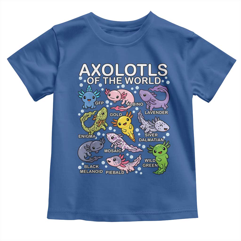 Kawaii Axolotl Toddler T Shirt Axolotls of the World Animals Aquarium Species