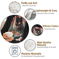 Japanese Inspo Ramen Cat Graphic Throw Blanket Anime Manga Kawaii Otaku Urban Streetwear - Wonder Print Shop