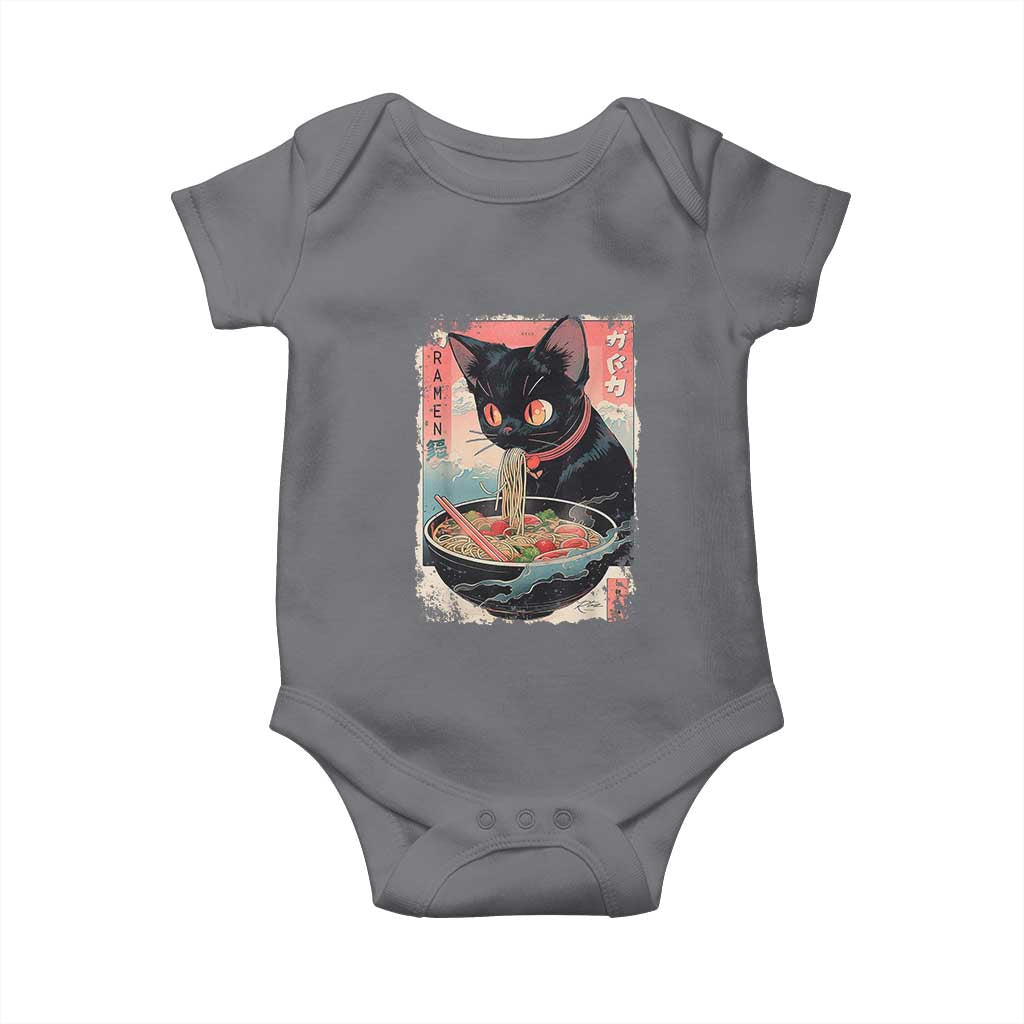 Japanese Inspo Ramen Cat Graphic Baby Onesie Anime Manga Kawaii Otaku Urban Streetwear - Wonder Print Shop