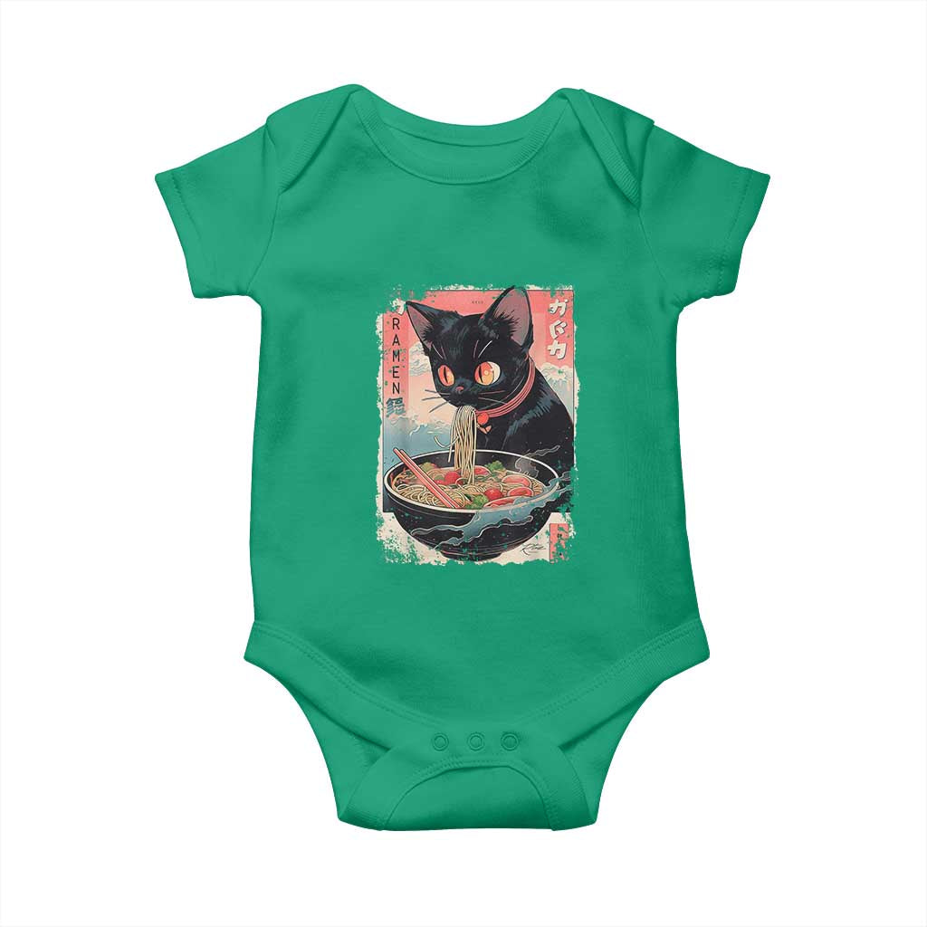 Japanese Inspo Ramen Cat Graphic Baby Onesie Anime Manga Kawaii Otaku Urban Streetwear - Wonder Print Shop