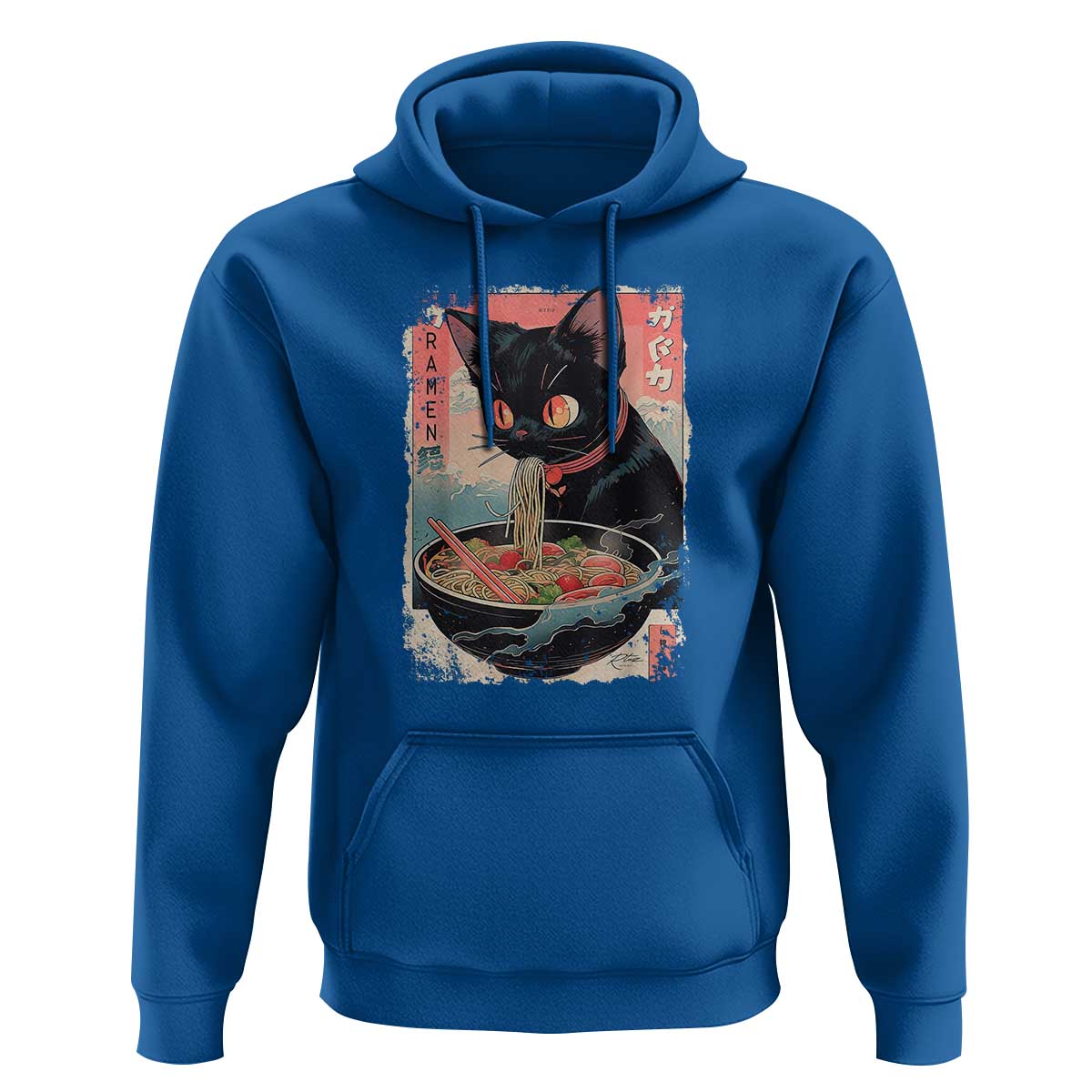 Japanese Inspo Ramen Cat Graphic Hoodie Anime Manga Kawaii Otaku Urban Streetwear - Wonder Print Shop