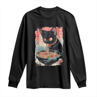 Japanese Inspo Ramen Cat Graphic Long Sleeve Shirt Anime Manga Kawaii Otaku Urban Streetwear - Wonder Print Shop