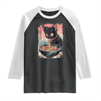 Japanese Inspo Ramen Cat Graphic Raglan Shirt Anime Manga Kawaii Otaku Urban Streetwear - Wonder Print Shop