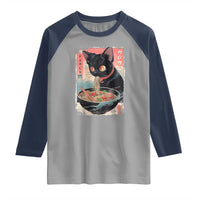 Japanese Inspo Ramen Cat Graphic Raglan Shirt Anime Manga Kawaii Otaku Urban Streetwear - Wonder Print Shop